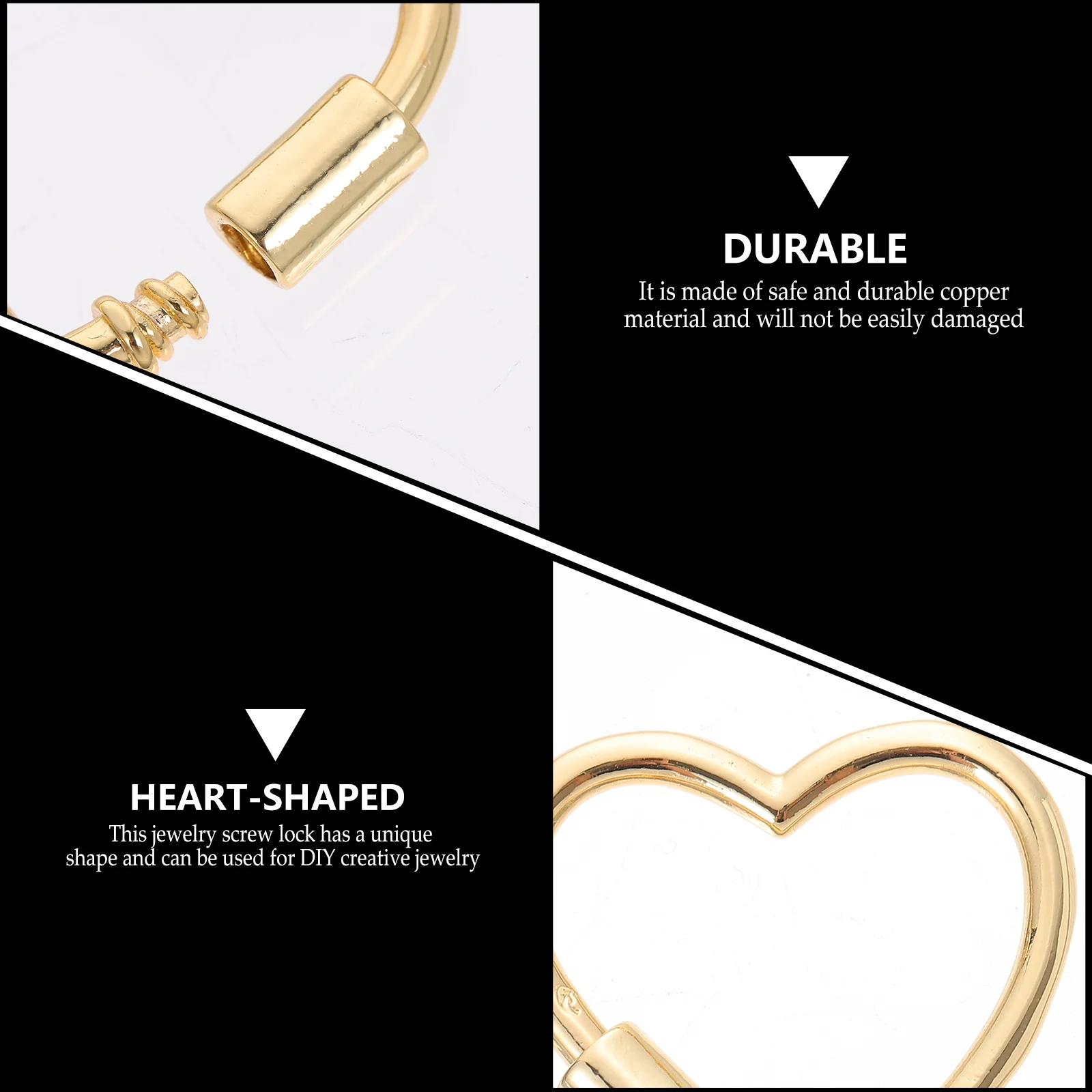 

Heart Shaped Lock Pendant Golden DIY Jewelry Accessories Necklace Link Connector Charm Clasp Necklace Link Connector Hardware