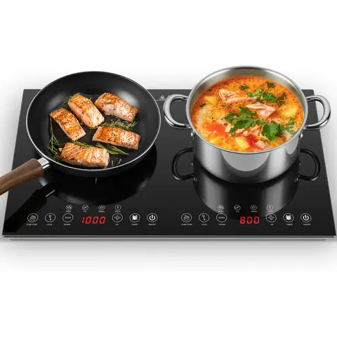 24/36 inch 1800/10800W  2/5 Burner Induction Cooktop Touch Control in Black 8/9 Power Level