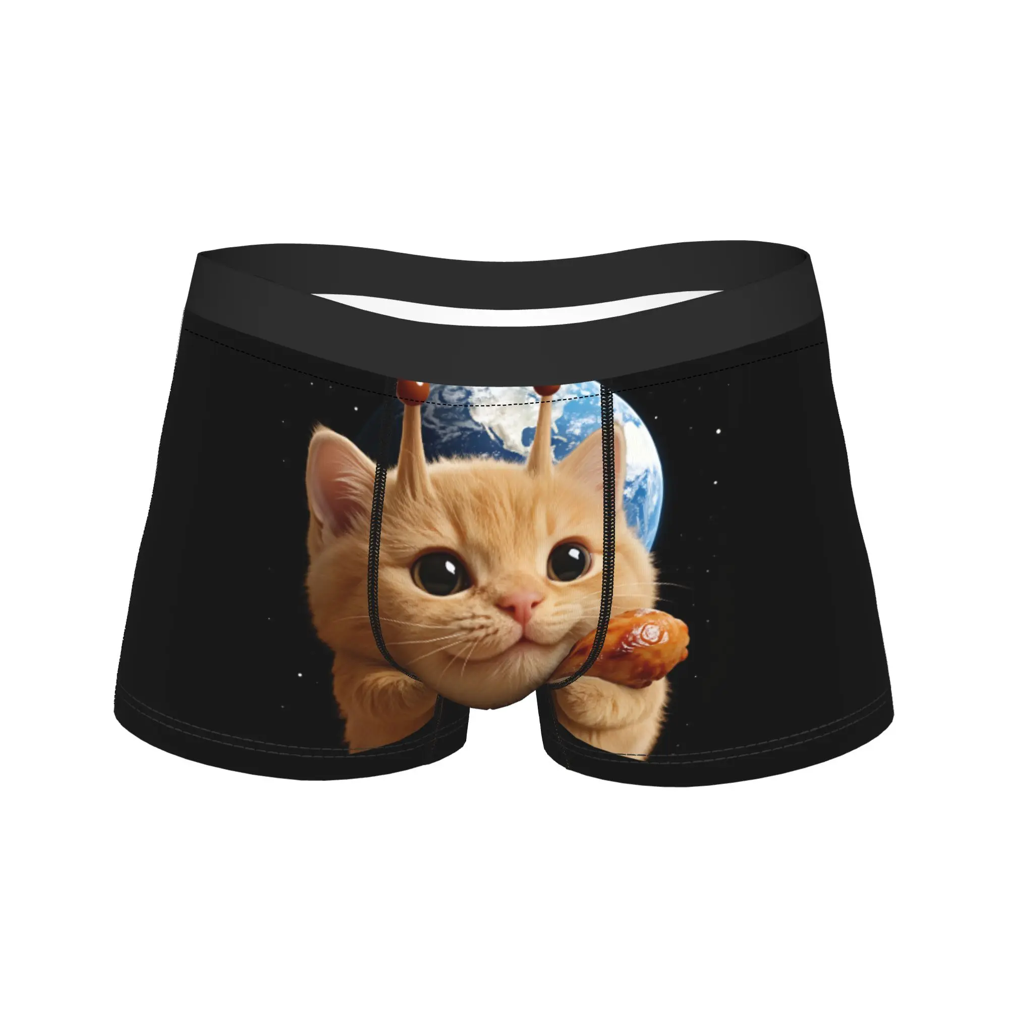 Funny Aliens Cat Chicken Leg Trunk  Pouch Underwear High Quality Printed Boxer Brief Funny Men's Panties Large Size