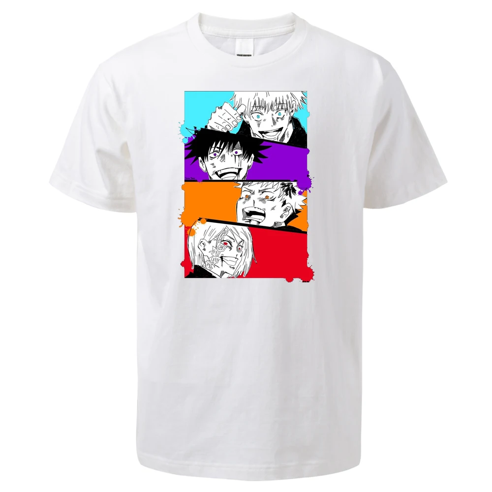 Jujutsu Kaisen Inumaki Gojo Satoru Yuji Megumi Japan Anime Summer Male Casual Tshirts Cotton O-Neck Top Man Tee Tops T-Shirt