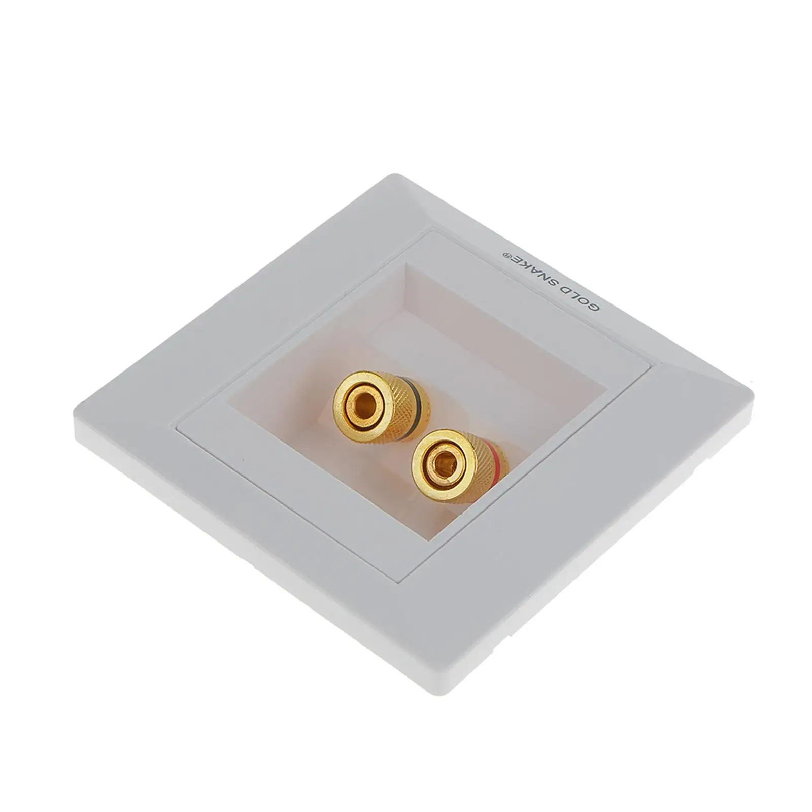 Square Banana Jack Wall Plate 2 Binding Post Audio Face Panel Gold Plated Terminals for Home Speaker Cable