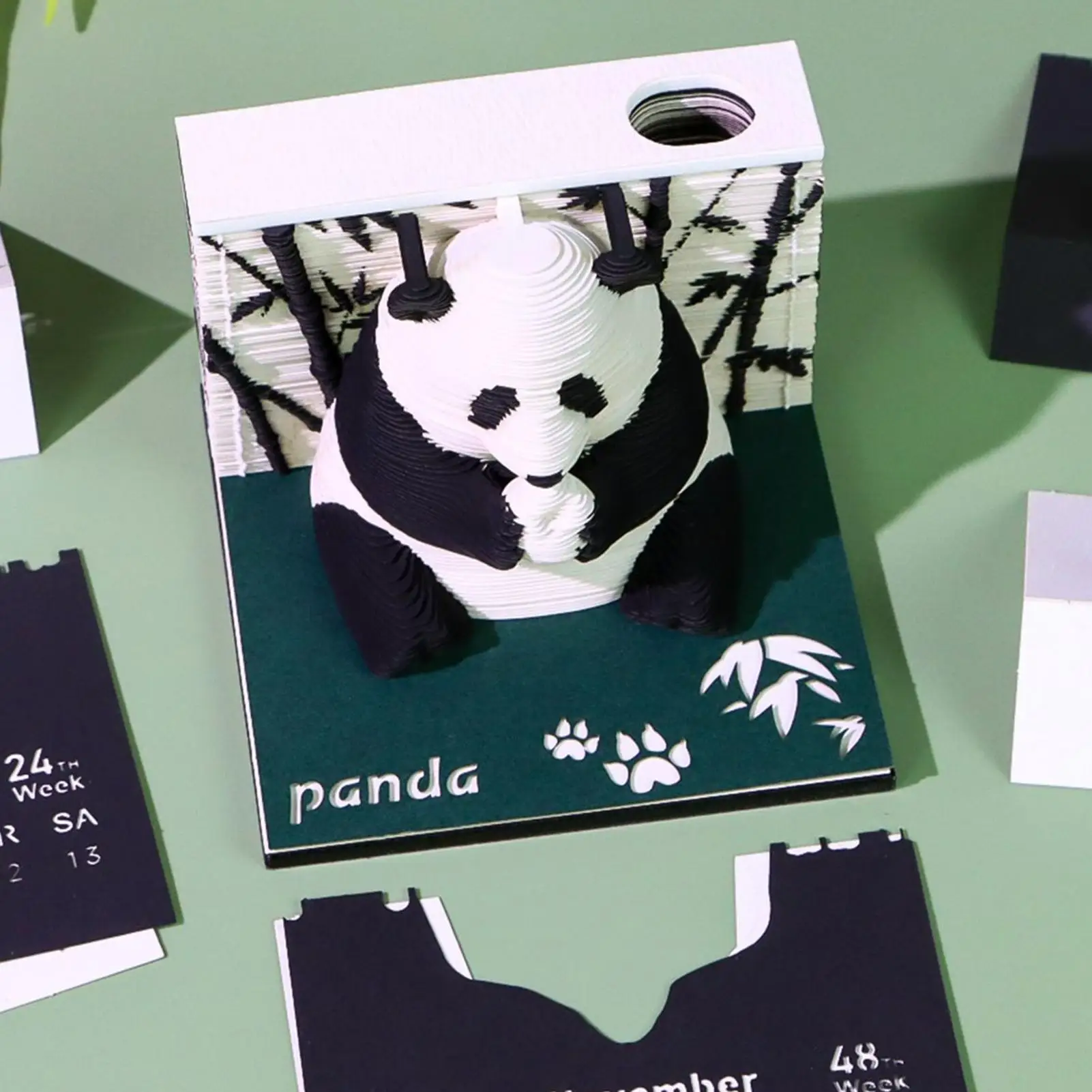 

Календарь Time Piece 2026 Panda Paper Art 2026 Календарь отрывается декоративный настольный планировщик для книжной полки для работы, спальни, жизни