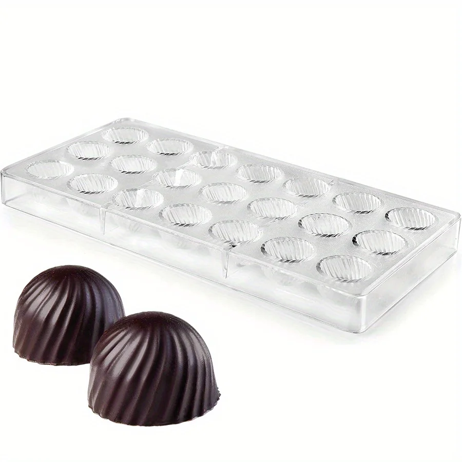 

21 Grids Spiral Hemispheric Chocolate Mold Halloween Candy Tray Transparent Plastic Jelly Biscuit Cake DIY Molds Kitchen JXB