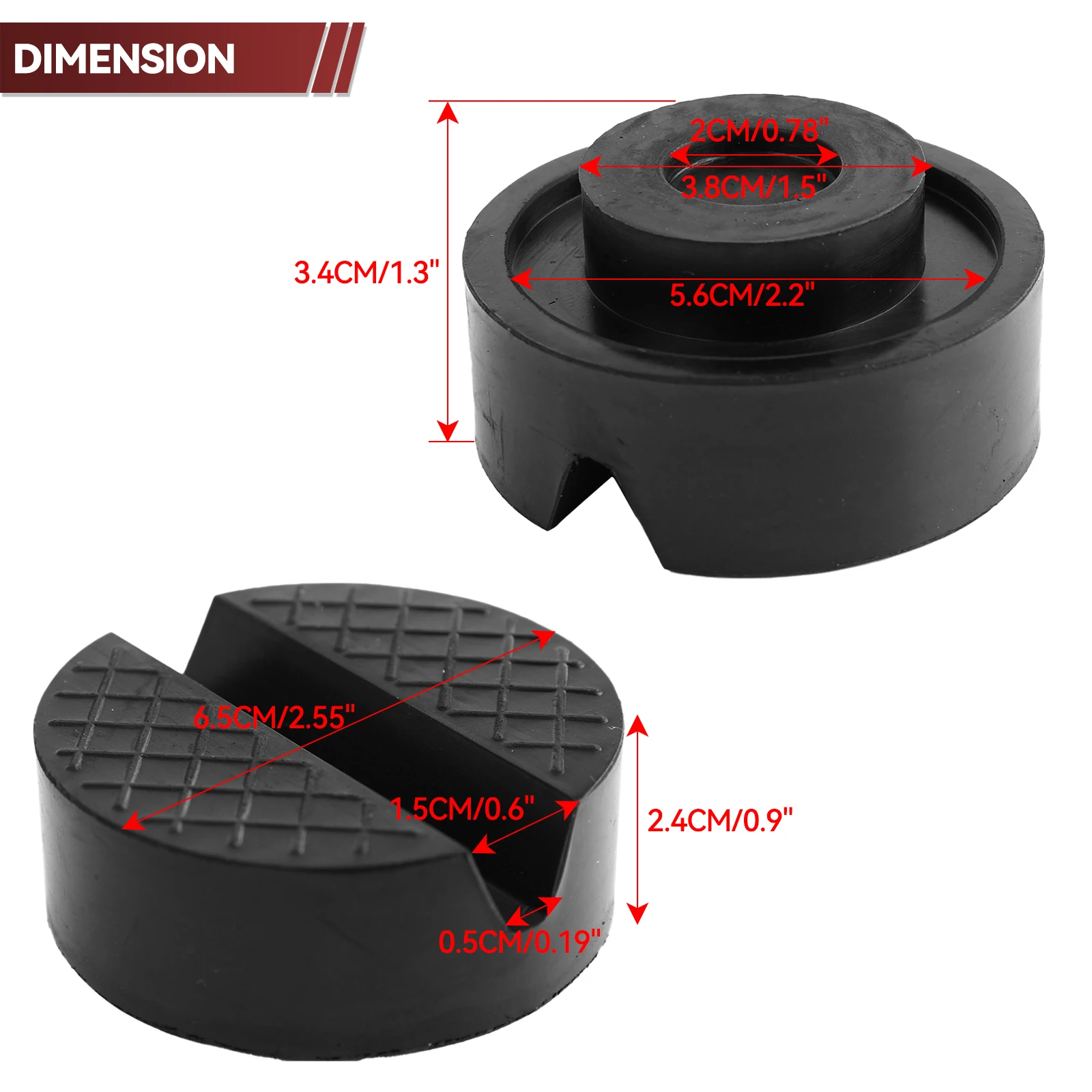 2Pcs Universal Car Lift Jack Stand Rubber Pads Black Rubber Slotted Floor Jack Pad Frame Rail Adapter For BMW Audi Benz Skoda