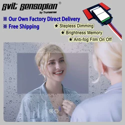 Trumsense Two Key LED Mirror Touch Switch WS08D2-S2-BW with Stepless Dimming and Anti-fog film On Off Control for Bathroom