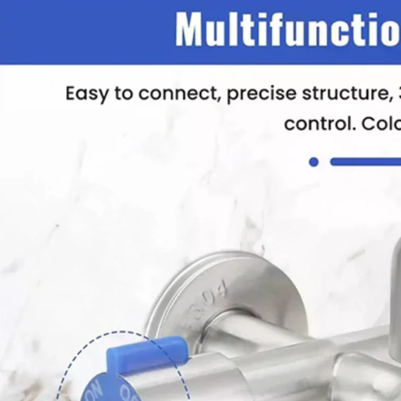 

Многофункциональный кран для стиральной машины из нержавеющей стали с одним входом и тремя выходами, трехрежимный бытовой дивертор, четырехходовой угловой клапан