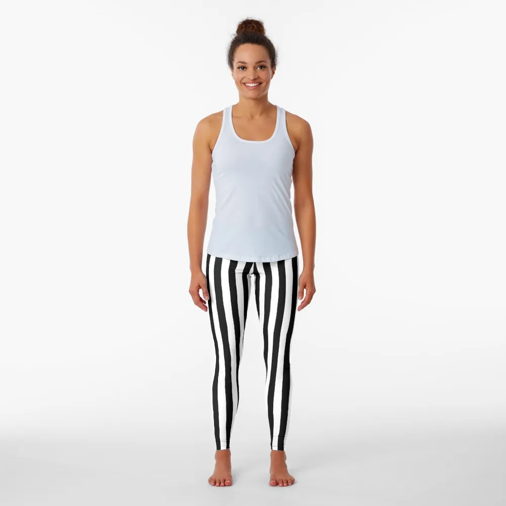 Strepen Patroon-Zwart En Wit Leggings Vrouw Broek Yoga Wear Dames