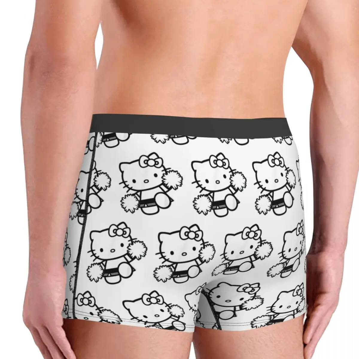 Custom Hello Kitty Cheerleader Squad Team School Man Boxers Ultra Soft Underwear Printed Funny Underpants