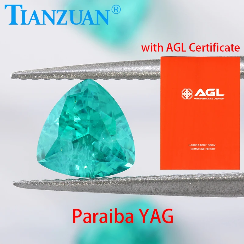 

Lab Grown Paraiba YAG Trillion Shape Synthetic Yttrium Aluminum Garnet Loose Gemstones for Jewelry Making With AGL Certificate