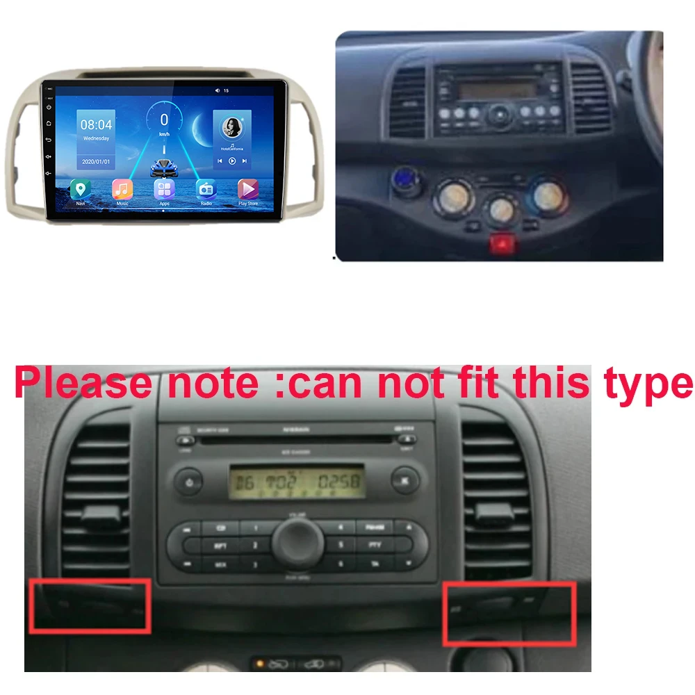 EKIY Car Radio For Nissan March Micra K12 2002-2010 Android 10 Multimedia Carplay WIFI 4G BT Navigation GPS No DVD Player