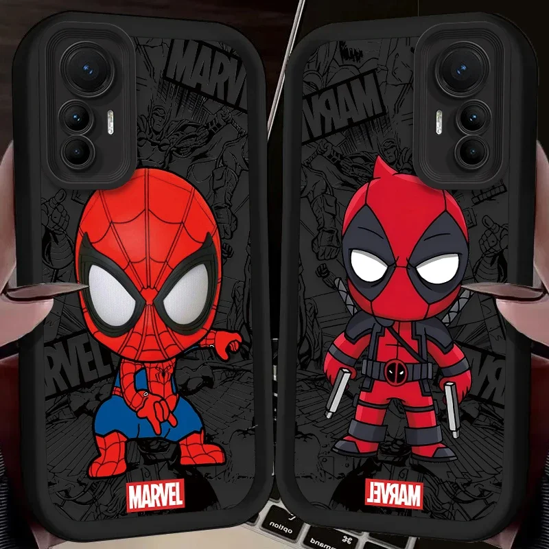 Marvel Spider Man Deadpool Case for Xiaomi 14T 13T 12T 11T 13 12 11 Lite NE POCO X6 X5 F6 F5 F3 X4 GT X3 NFC M5S C65 M6 Pro 4G