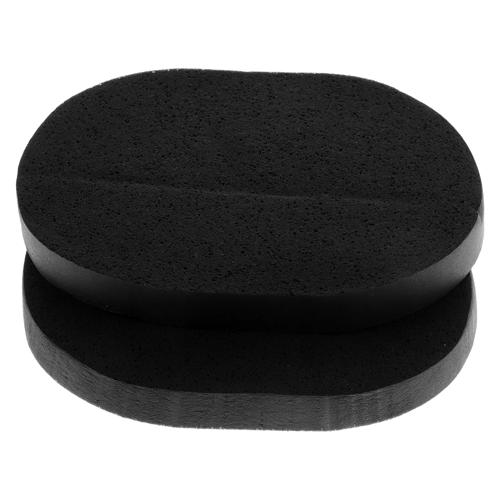 2 Pcs Bamboo Charcoal Make up Sponge Exfoliating Body Scrubber Lip Mask Skin Care