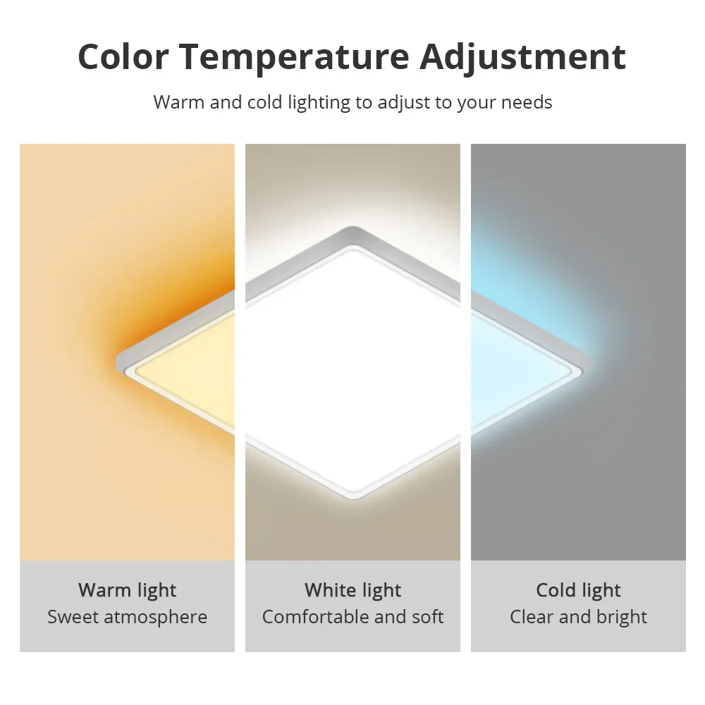 Tuya-Wi-Fi付きLEDシーリングライト,ダブルレイヤー,カラフルなバックライト,調整可能,表面実装ランプ,rgb,34w