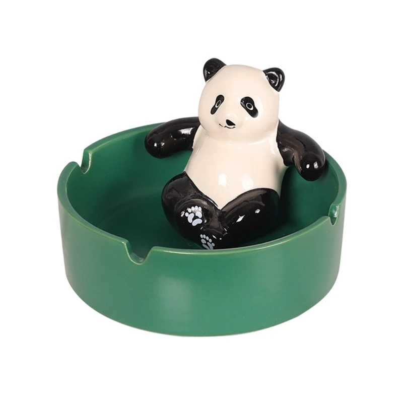 Multipurposes Ashtray Indoor Panda Cigarette Ashs Tray Ceramics Ashtray Decors Dropship