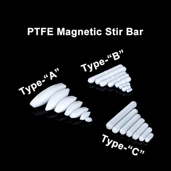 PTFE 磁気ミキサー撹拌バー耐食性プレーンスピンバー生物学的スターラー撹拌バーロッド化学研究、5 個