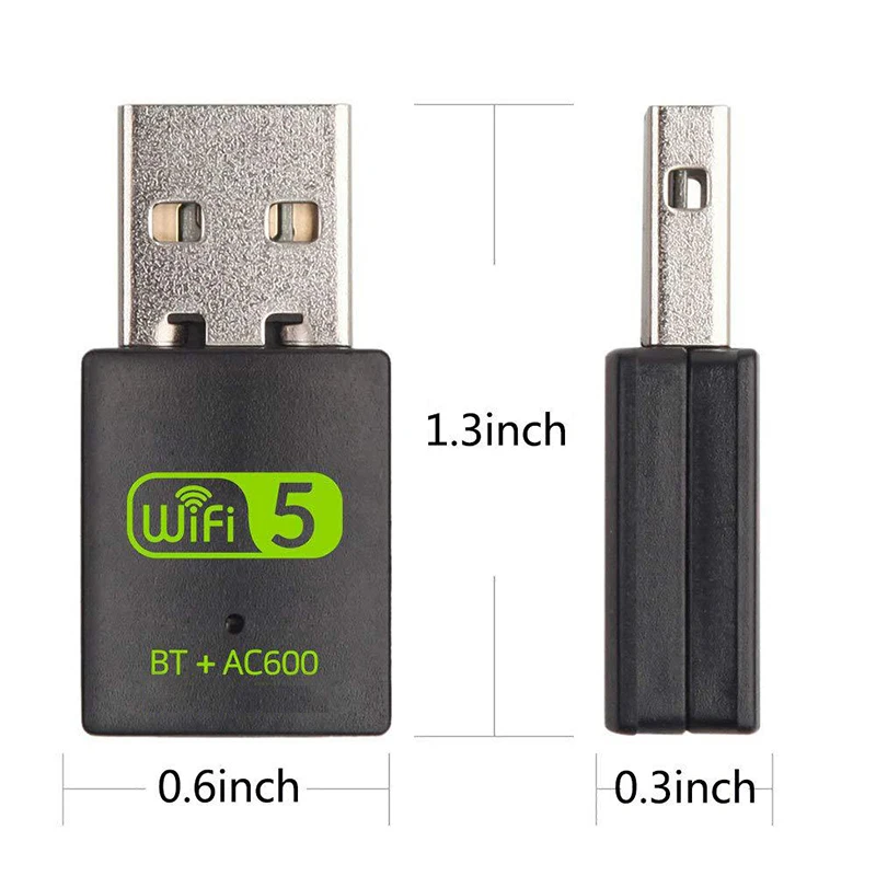 600M Dual-Band Wireless Network Card Drive Free 5G High-Speed Computer Receiver Usb Bluetooth5.0 Wifi 2-In-1