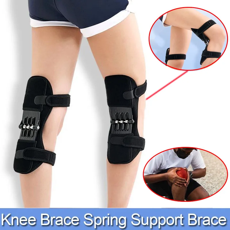 1Pair Support Knee Pads Breathable Non-slip Lift Pain Relief For Knee Power Spring Force Stabilizer Knee Booster