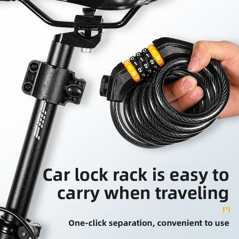 WEST BIKING-cerradura de bicicleta con contraseña, tira de bicicleta de carretera de montaña, alambre de acero, bloqueo antirrobo, equipo de equitación