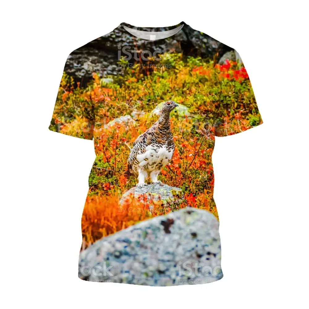 2024 summer new hot fashion casual hunting camouflage bird graphic 3d printed T-shirt Casual fashion comfortable breathable top