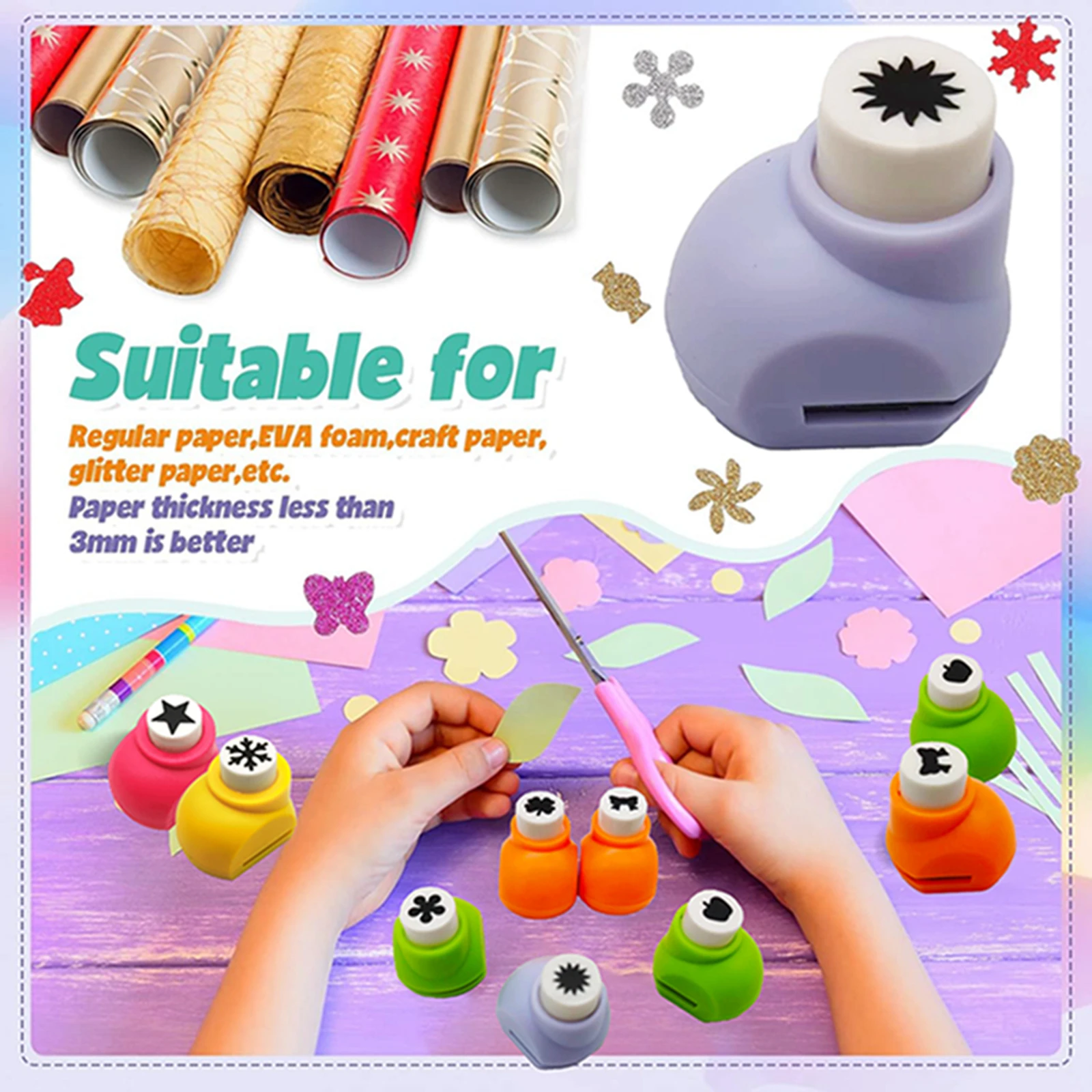 4er-Pack Mini-Bastelstanzer-Set, 4 verschiedene einzigartige Musterlochstanzer, dekorative Formstanzer für Scrapbooking, Kartenherstellung, DIY – Detail 5