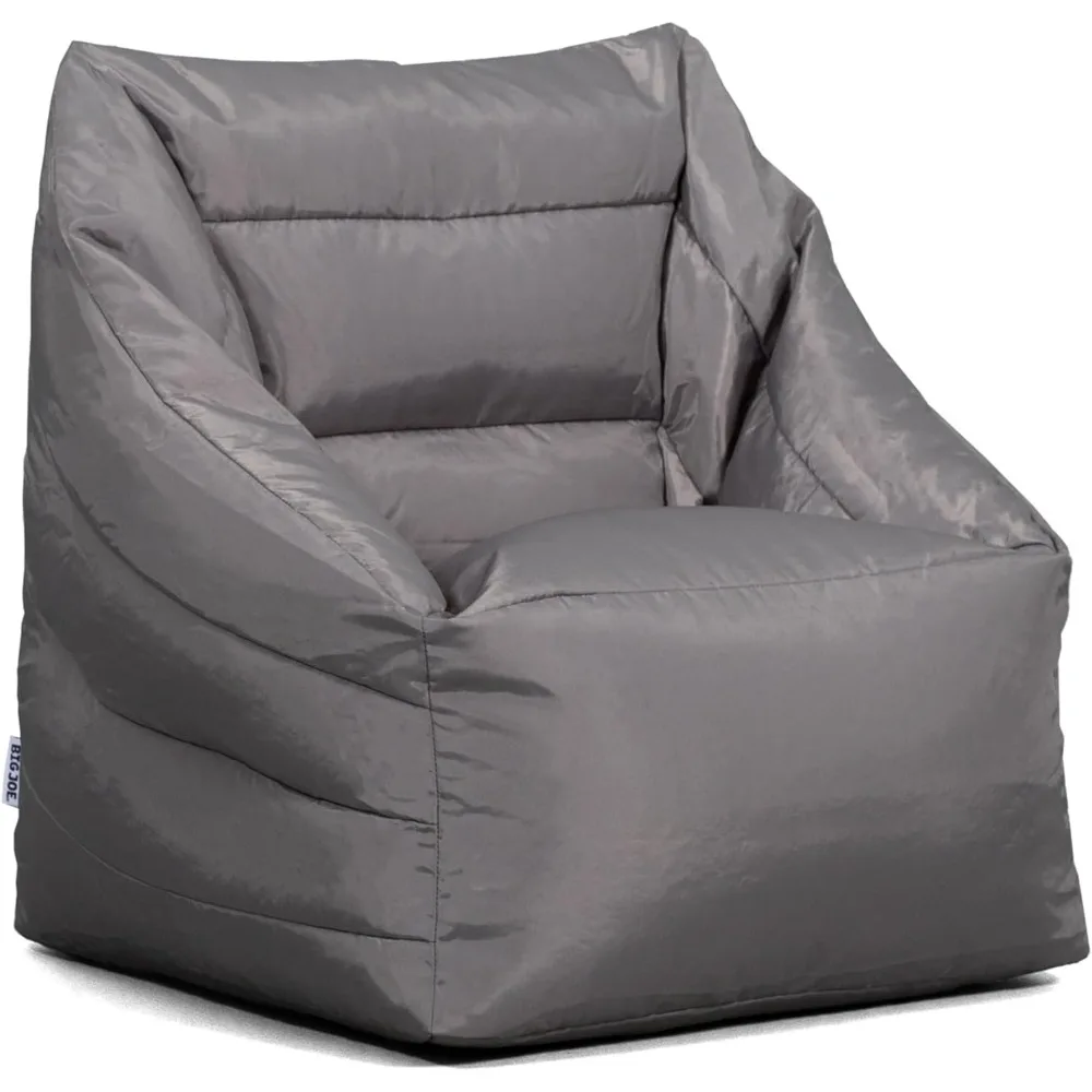 Big Joe Aurora Bean Bag Chair, Graphite Smartmax, Durable Polyester Nylon Blend, 2.5 Feet Bean Bag Chair with Filling