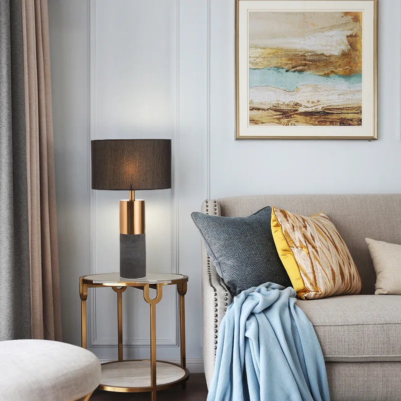 Postmodern American cement table lamp Nordic creative bedside table lamp