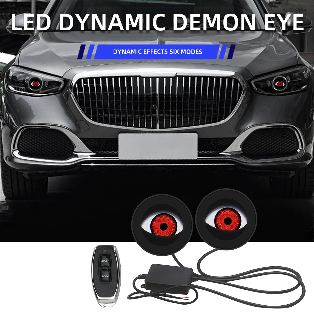 2PCS 3 inch Devil Eye LED Headlight kit Car Dynamic Lights 12v with remote control Eyes Retrofit Kits Auto Light Accessories