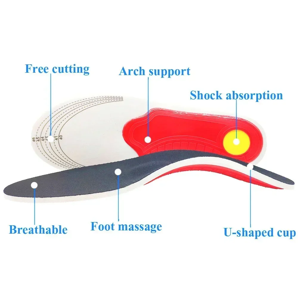 Premium High Arch Support Insoles Gel Pad 3D Arch Support Flat Feet Orthopedic Foot Pain Damping Cushion Foot Care Tool