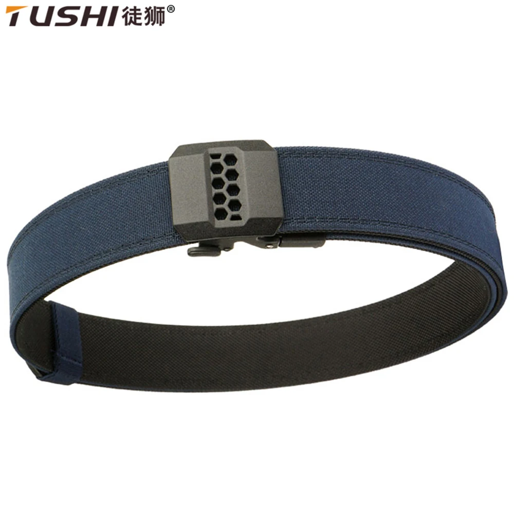 TUSHI Metal Automatic Buckle Hard Tactical Belts Thick 1100D Nylon Webbing Belt For Men Outdoor 3.8cm Heavy Duty Military Girdle