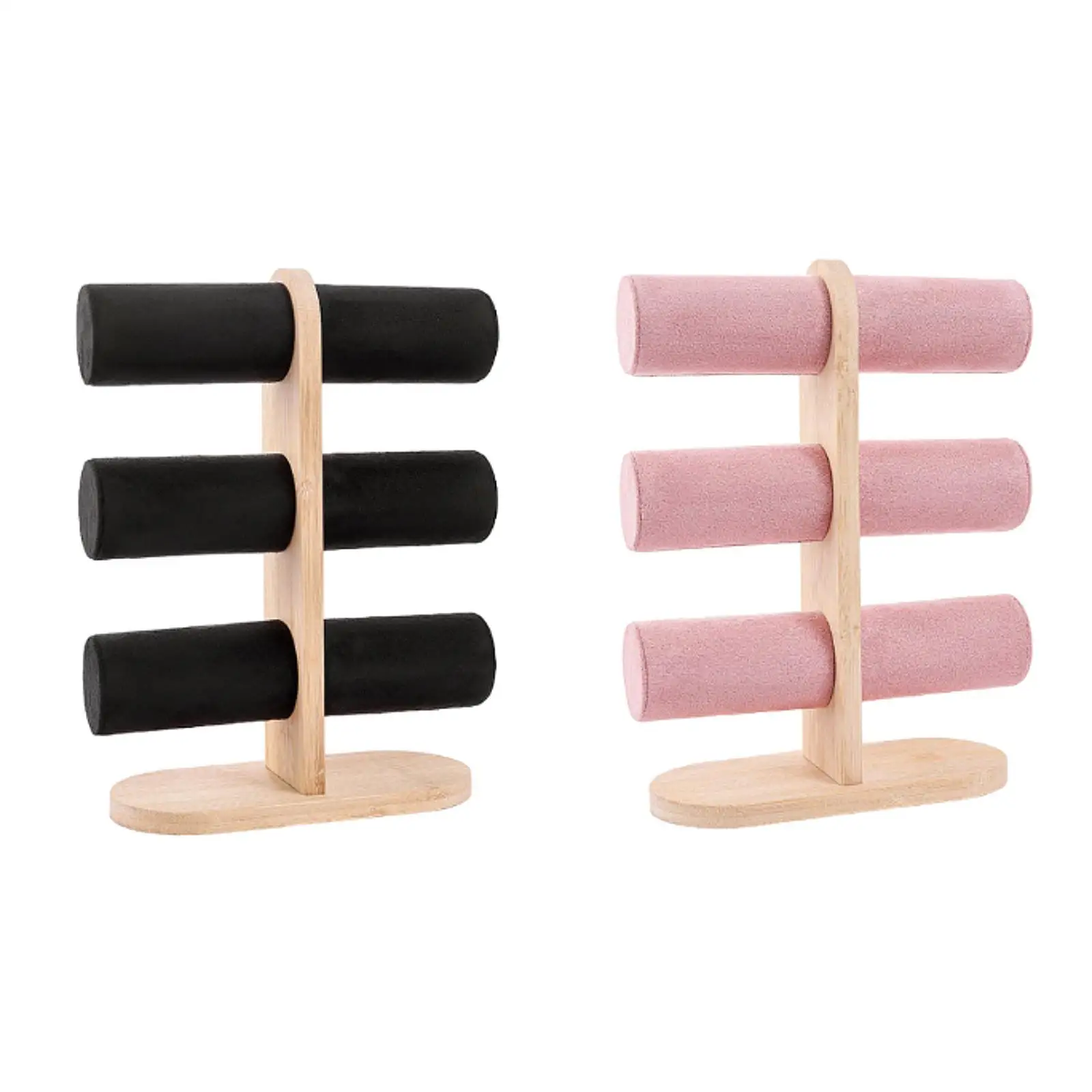 Bangle Bracelet Holder Scrunchie Organizer Wooden Base Gift Watch Display for Dresser Jewelry Props Shopping Mall Live Broadcast