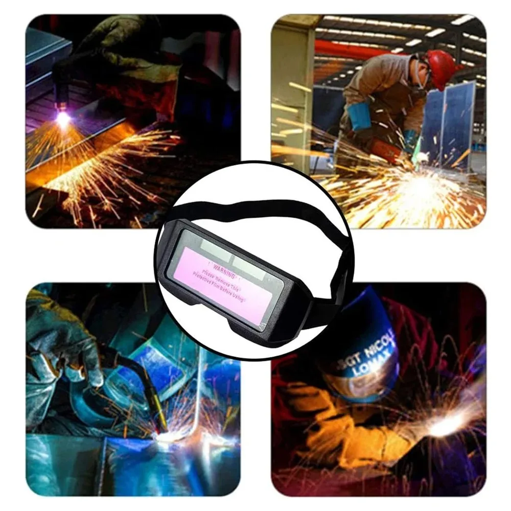 

Solar Welding Glasses Auto Dimming Adjustable Band UV Protective Goggles Multipurpose LCD Welder Glasses