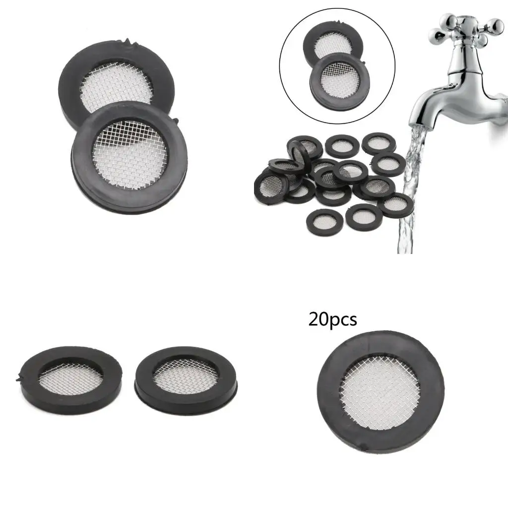 

20 Pcs O Ring Hose Gasket Stainless Steel Filter Net for 1/2'' Hose&Water Faucet high quality