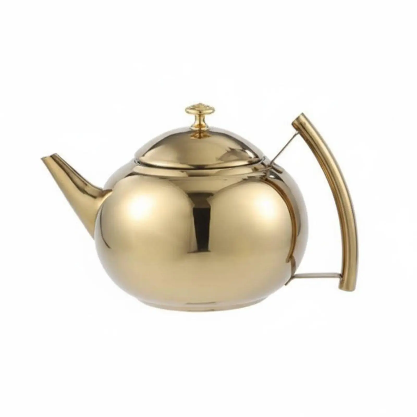 Stainless Steel Teapot with Built in Mesh Infuser for Smooth Pouring and Refined Tea Service at Home or Cafe
