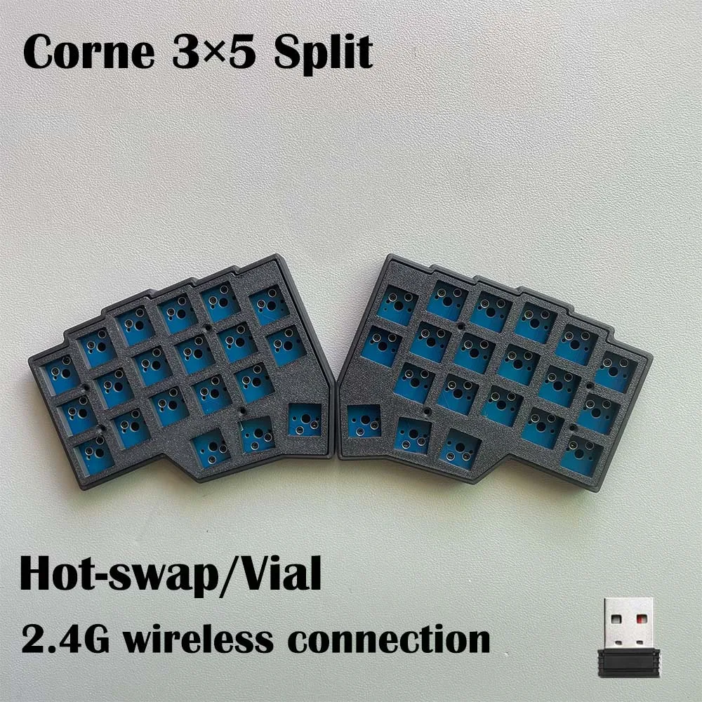 

Portable Split 3×5 Layout Corne MX Mechanical Keyboard Hot-swap 2.4G wireless Connection Vail Programmable
