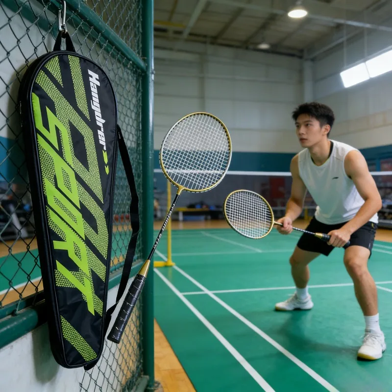 

Легкая и прочная двойная ракетка для бадминтона Ferroalloy для любителей, взрослых, студентов, тренировок и отдыха