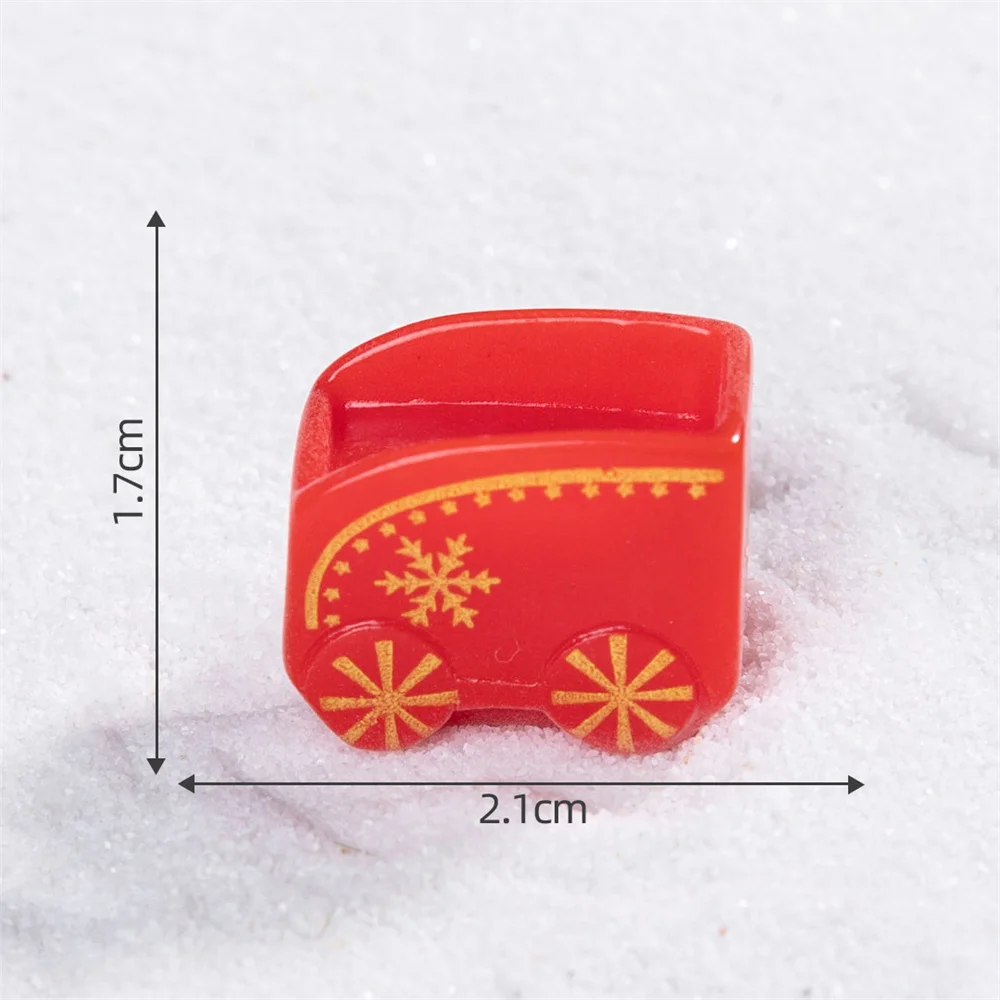 Resin Miniature Ornaments Diy Christmas Snowman Ornament Small Train Set Resin Miniature Train Set For Dolls House Christmas