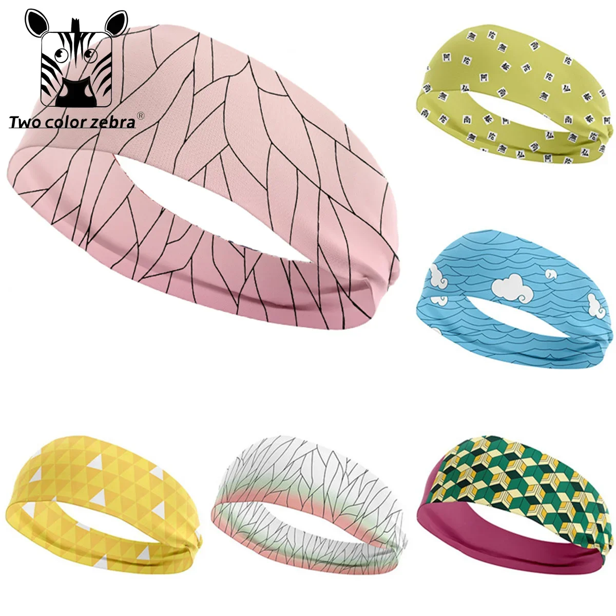 Dämonen töter um Kamado Tanjirou Cosplay Kostüm Sport Stirnband überprüft elastischen Stirnband Haarband Kleidung Zubehör