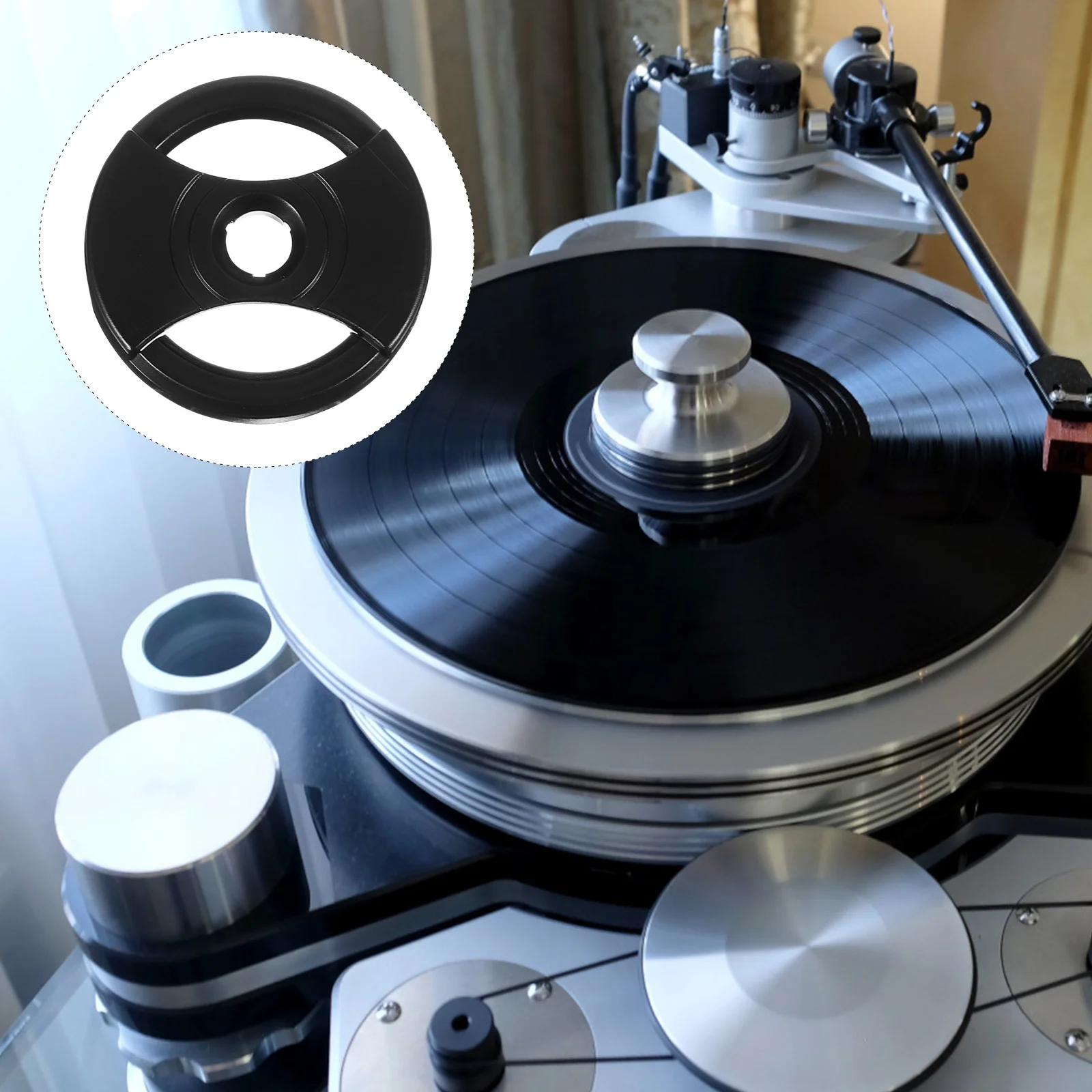 

Vinyl Record Adapter 45 Round High Strength Disc Adapter for Vinyl Turntable Player Accessory Phonograph Converter
