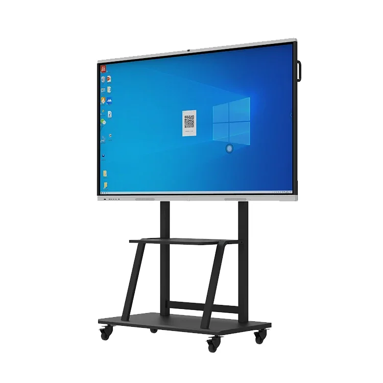 Factory 55 65 75 85 86 98 100 Inch USB Interactive Digital Smart Board Touch Screen 4k Dual OS Smart Whiteboard for Meeting