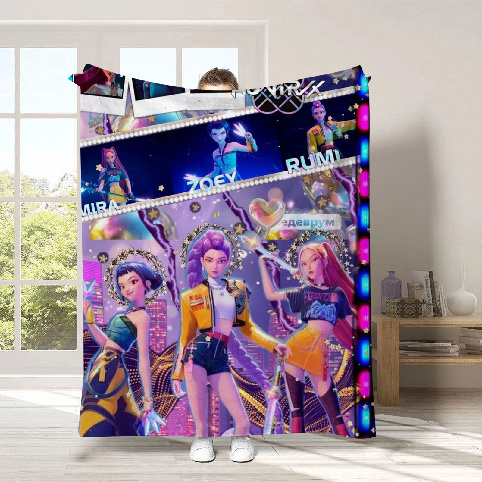 K-pop شيطان الصيادين بطانية جودة لينة دافئة مريحة ديكور المنزل الفانيلا البطانيات الشتاء الاطفال الأريكة السرير رقيق المفرش #4