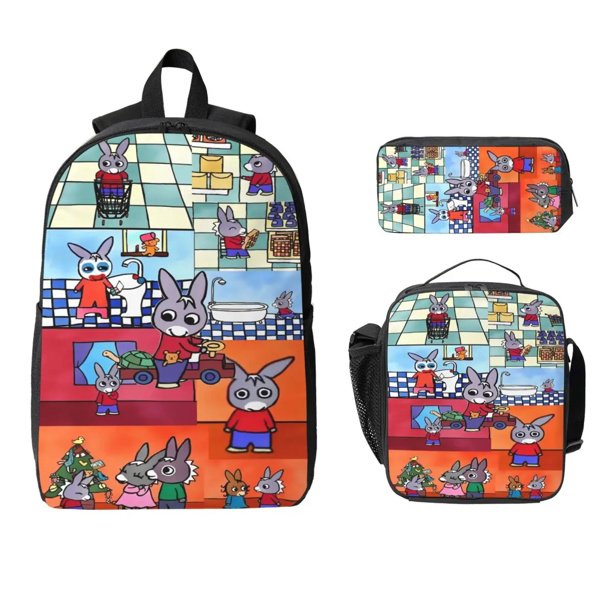

Trotro Cartoon Kids Backpack Lunch Box Pen Bags for Boys Girls Kindergarten Backpacks Kawaii Schoolbag Bookbag Set