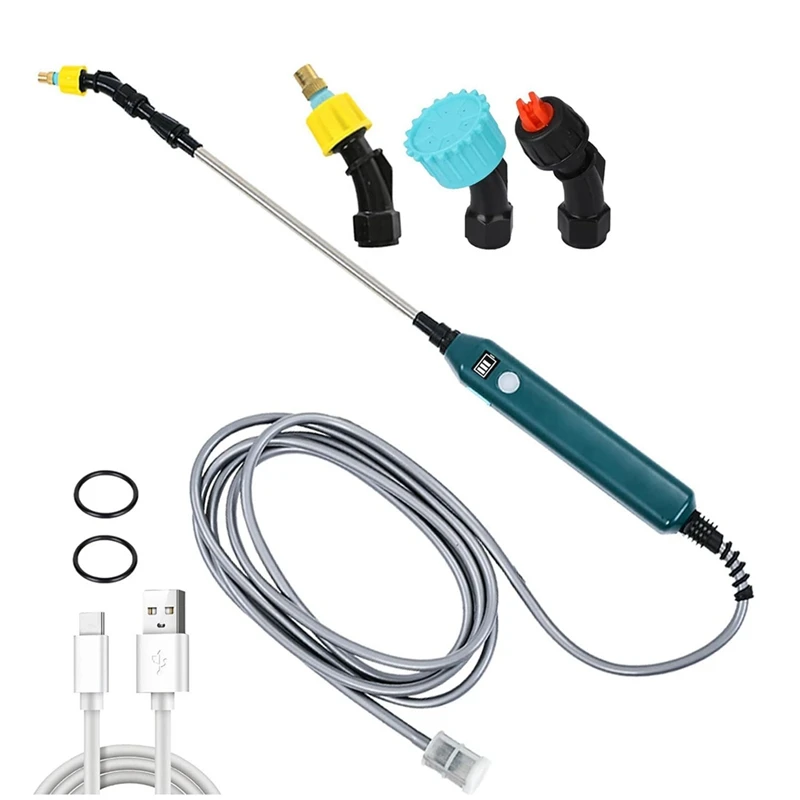 

Battery-Powered Spray Wand With Electric Sprayer, 3 Nozzles, 16.4FT Hose, And Power Display Handle