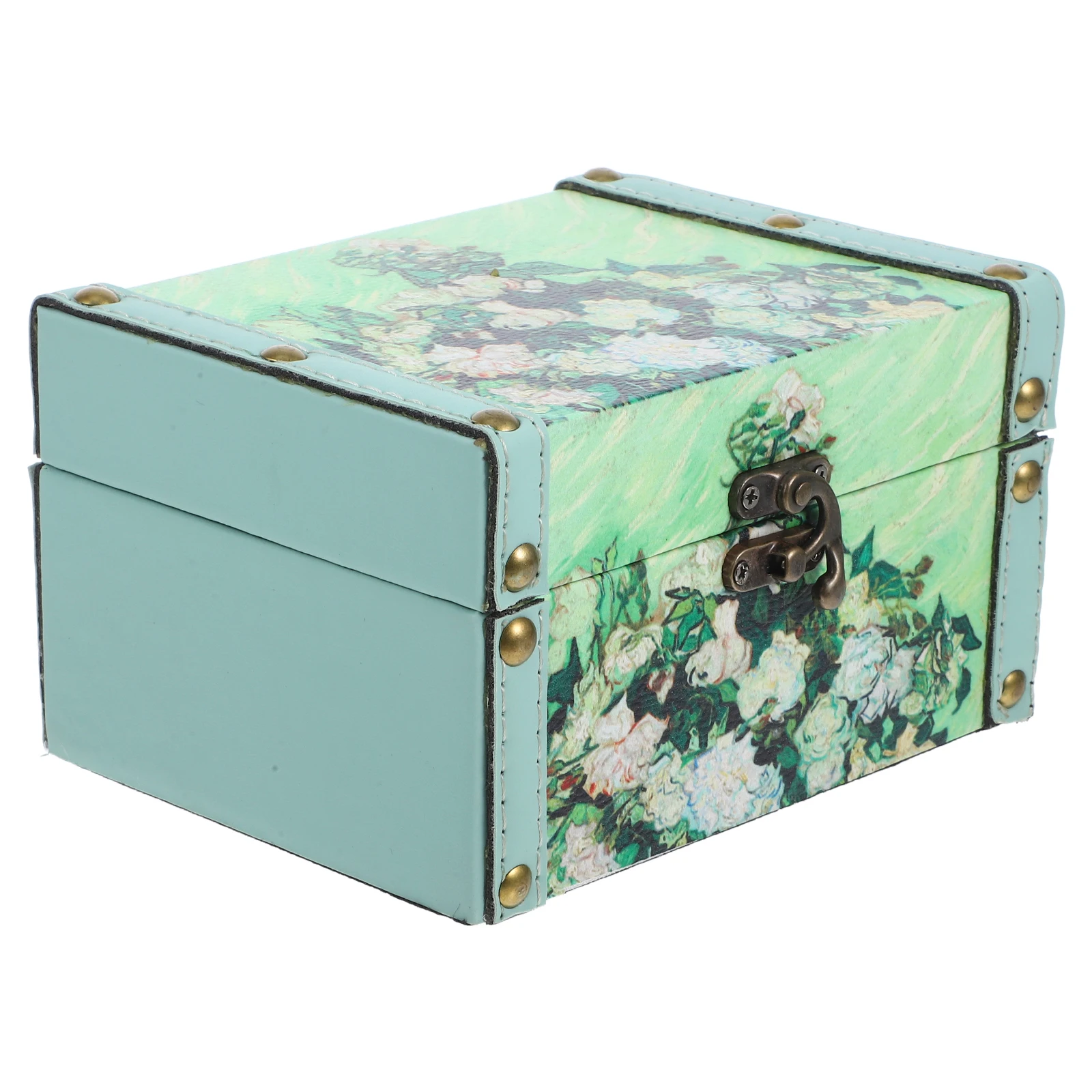 

1pcs Oil Painting Art Jewelry Box Large Wooden Storage Organizer Vintage Desktop Decorative Keepsake Treasure Chest Bangle Ring