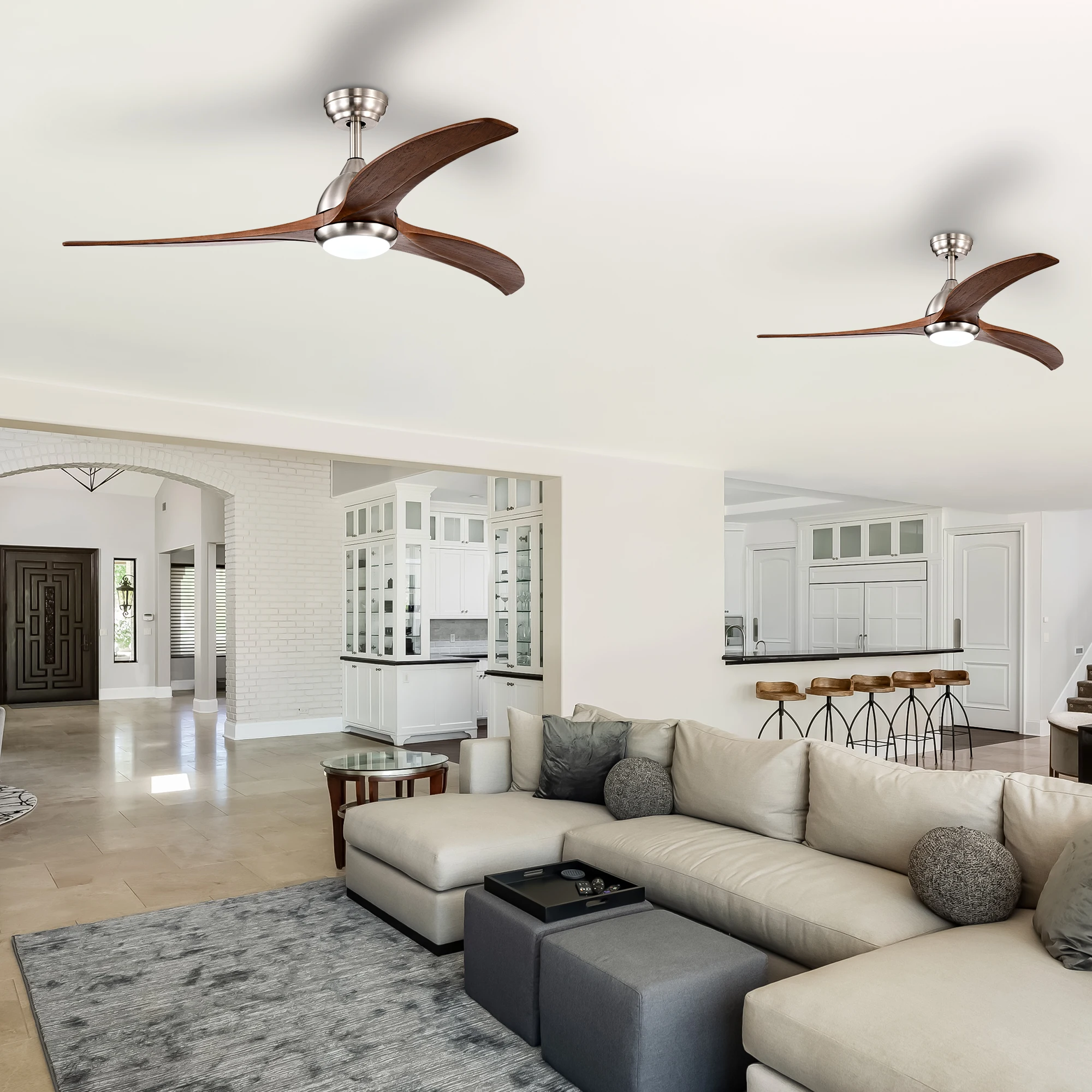 

52"Ceiling Fan,Indoor Outdoor Ceiling Fan With Light with Remote Control,Noiseless for Patio Living Room,Bedroom, Office,Indoor