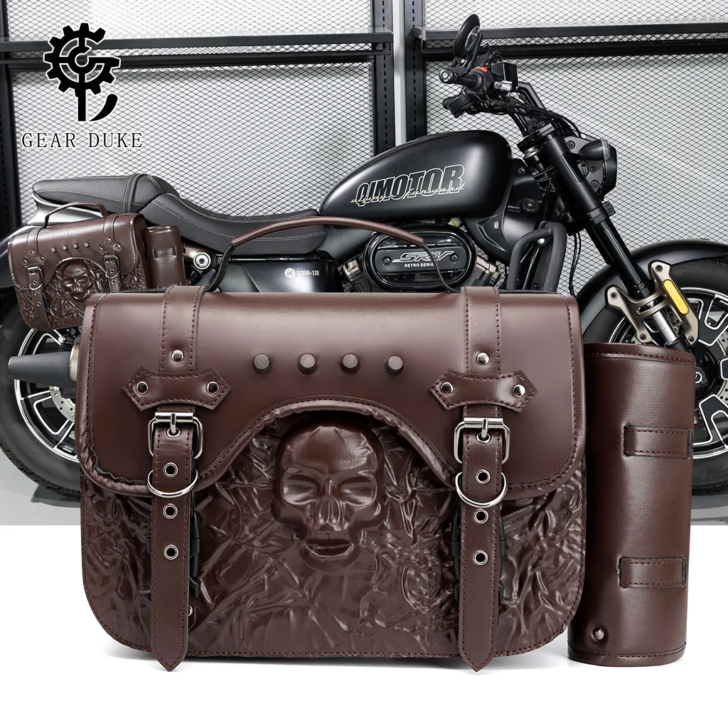 

Harley Prince Cruise Gothic Style Edge Bag European and American Niche Creative Skull Head Rivet Side Bag