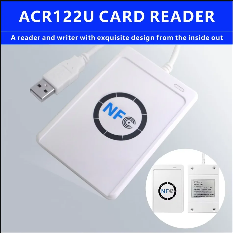 

ACR122U RFID IC Считыватель смарт-карт Бесконтактный писатель Копир Дубликатор Записываемый клон NFC USB S50 13,56 МГц M1 Копировальный аппарат для карт