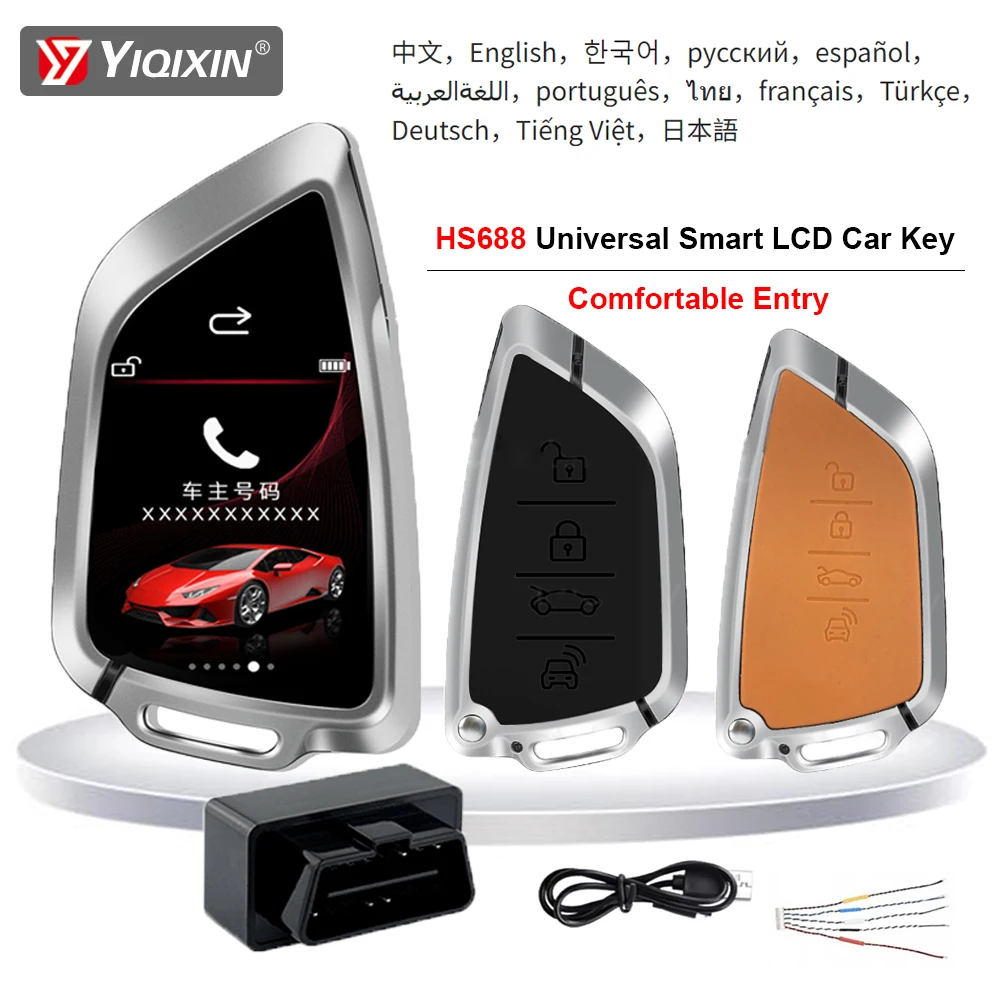 

Умный ЖК-ключ для BMW Audi Hyundai Benz Honda Toyota Nissan Lexus Porsche Mazda, универсальный модифицированный экранный ключ, удобный вход