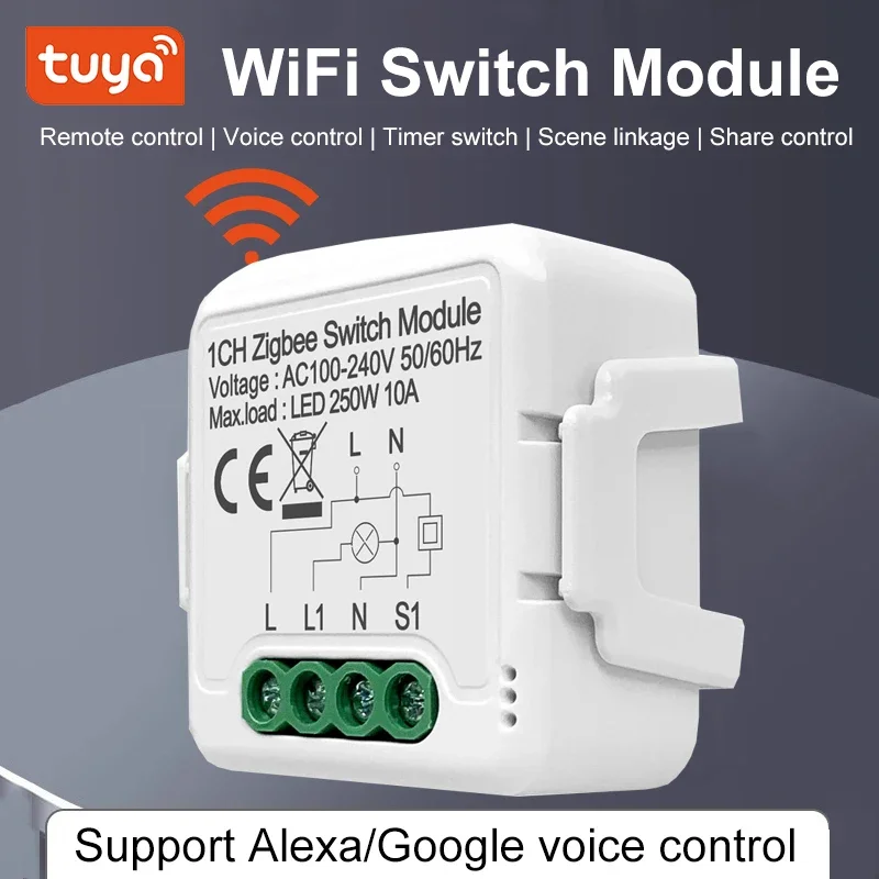 ZSVIOT Tuya WiFi Zigbee Smart Light Switch Module,Dimmer Switch, Curtain switch, Mini DIY Breaker Work for Alexa, google home