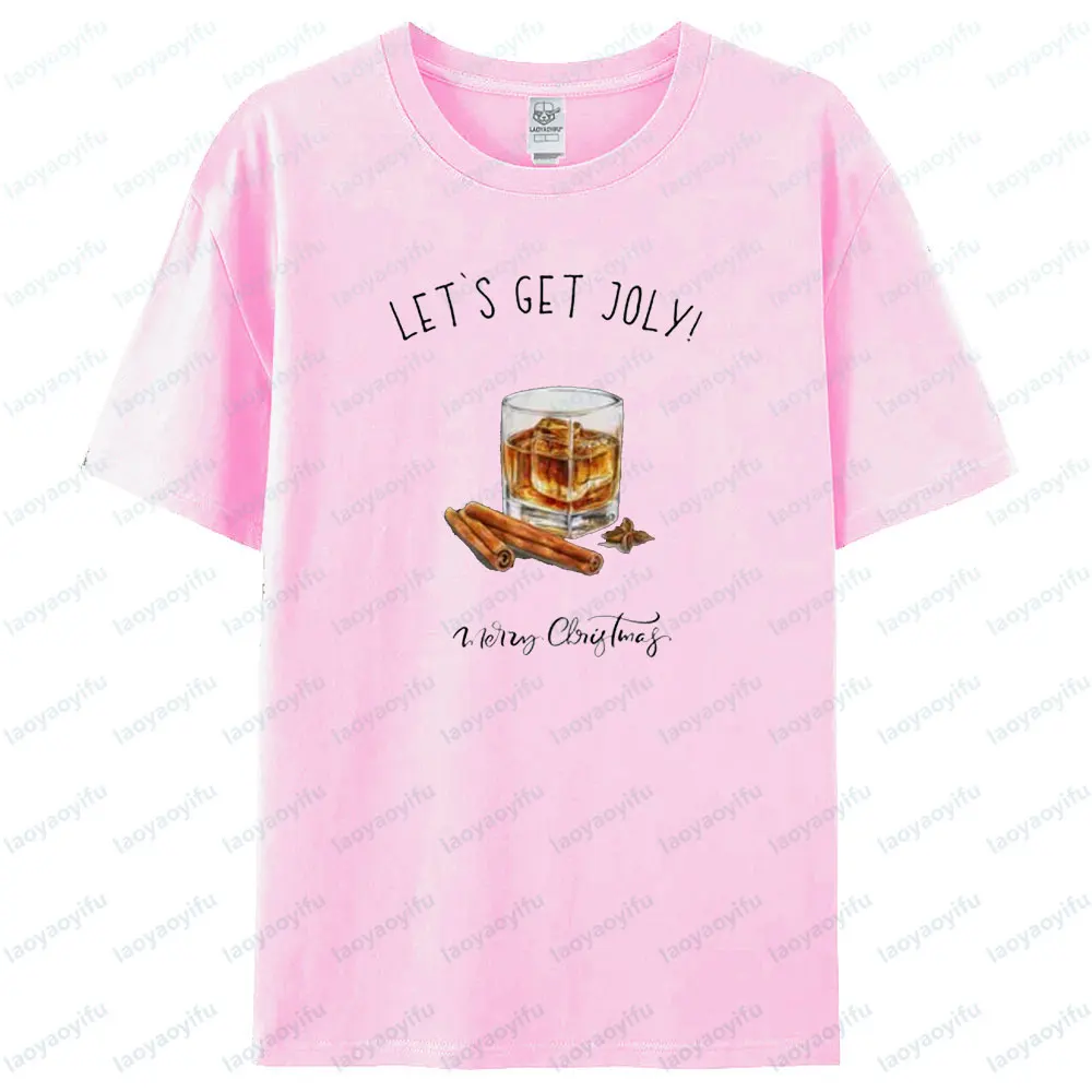 عيد الميلاد كوكتيل الأزواج مطابقة البلوز مضحك الأزواج عيد الميلاد عطلة التي شيرت الرجال النساء موضة ملابس الحفلات القطن T