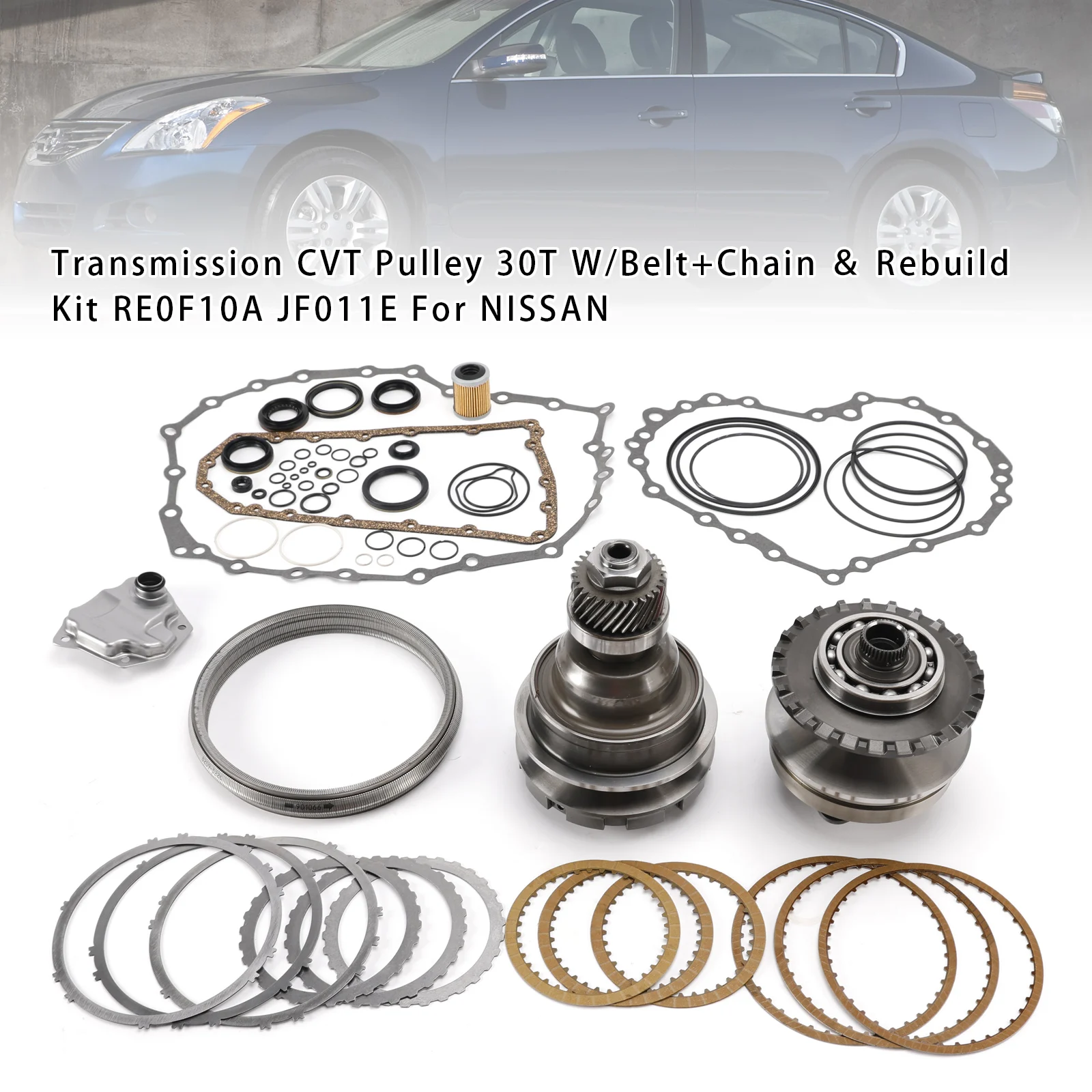 

Комплект для ремонта вариатора Artudatech: шкив CVT 30T с ремнем и цепью RE0F10A JF011E для NISSAN